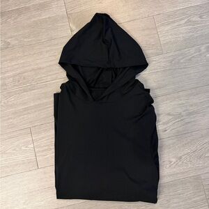 Cuts Clothing Black Elongated Hooded Sweatshirt